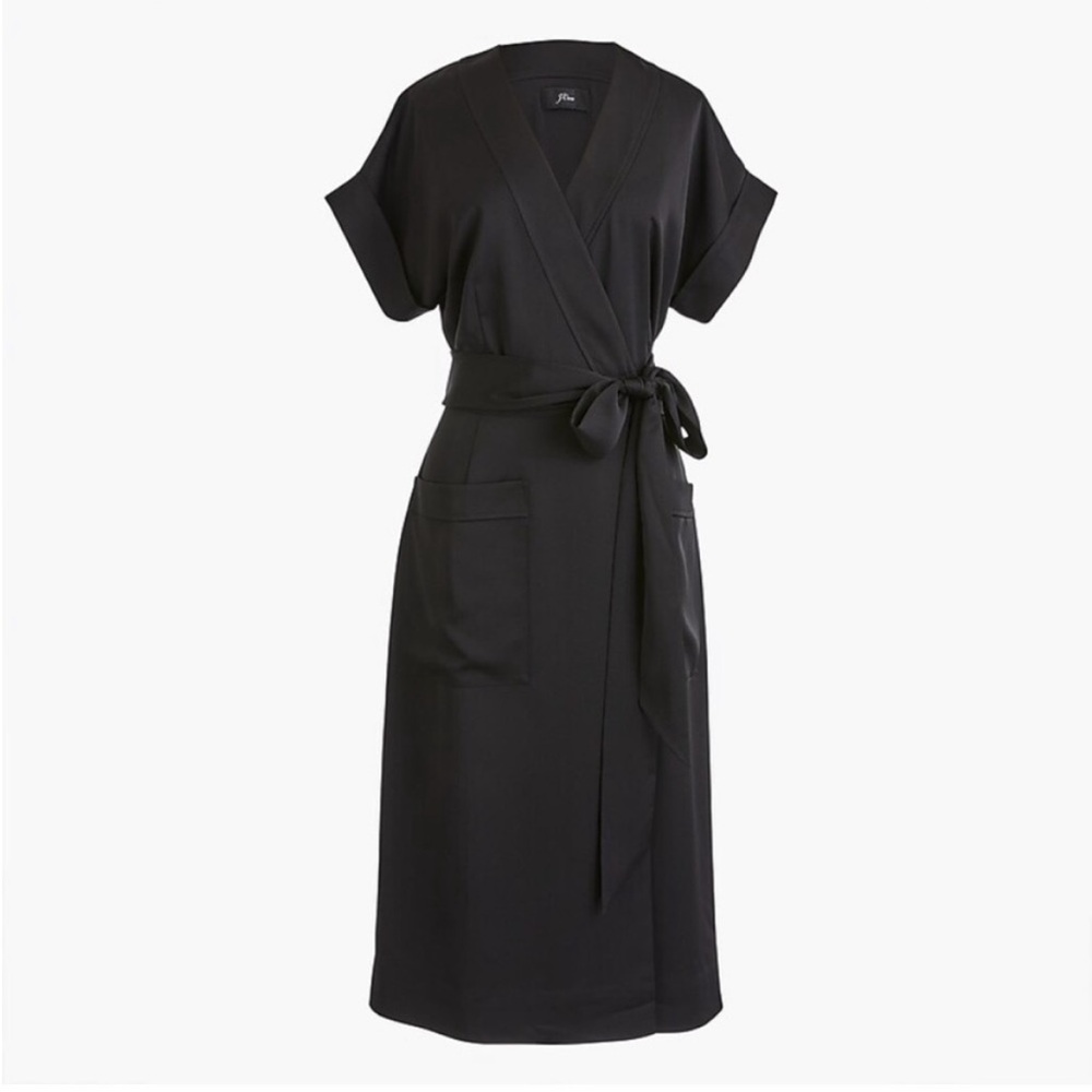 J. Crew Black Wrap Dress